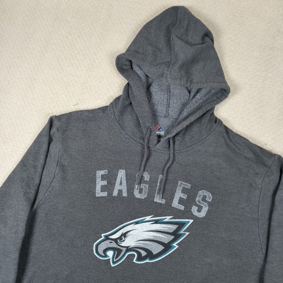 Philadelphia Eagles Majestic Hoodie Men's XL Gray Pullover NFL Football Fan Gear - Picture 5 of 10